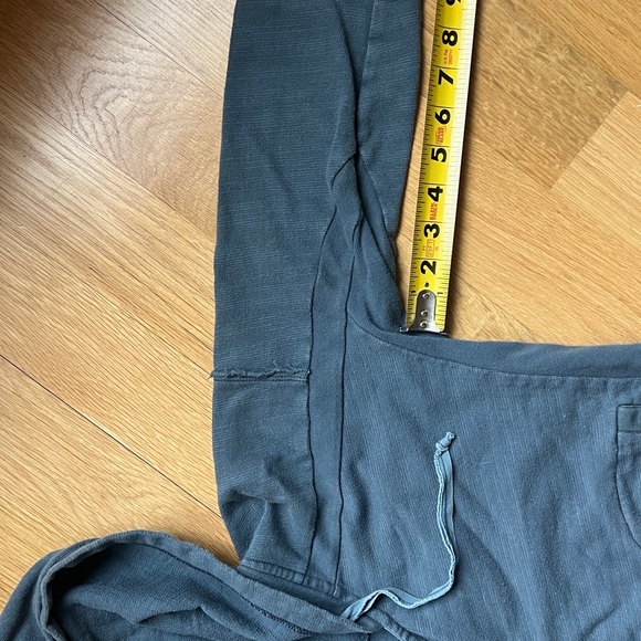 Free People cotton 3/4 sleeve button-down hoodie sweatshirt - Picture 6 of 8